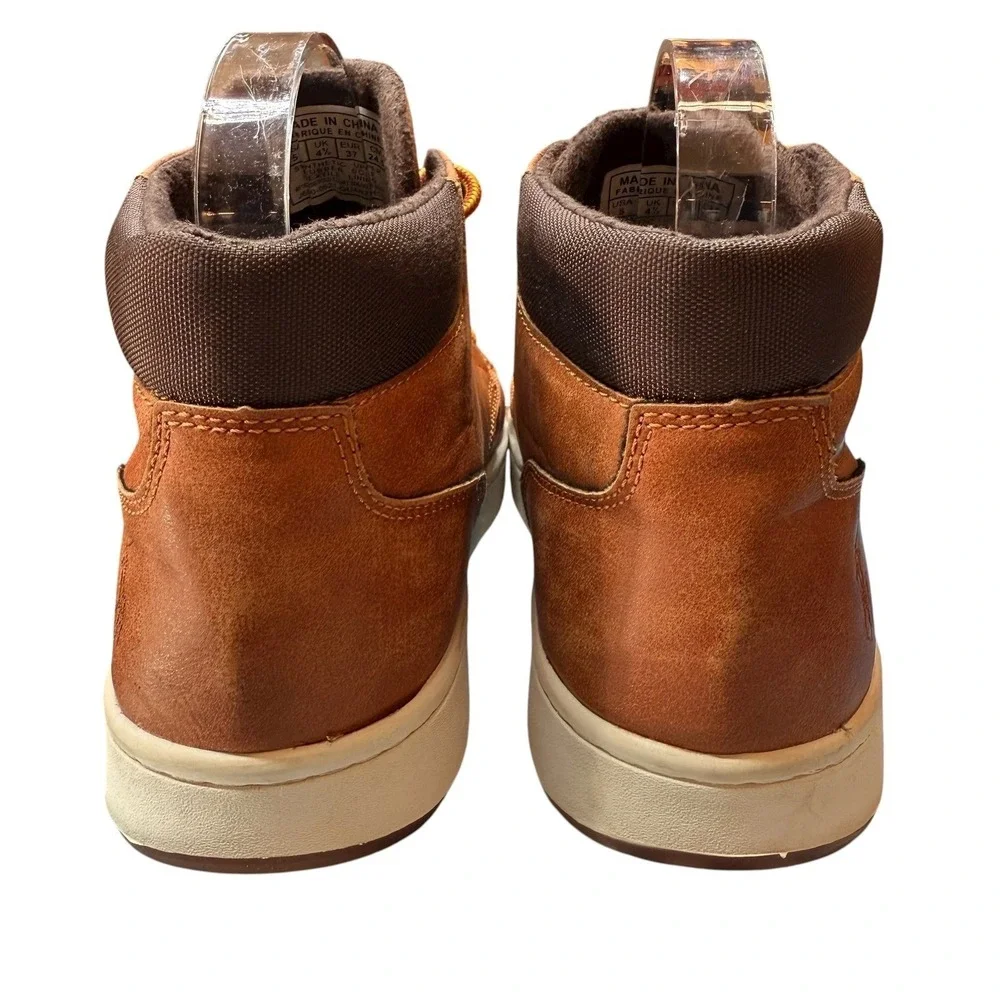 Polo Ralph Lauren Court Sneaker Boot Kids 5 Brown High Top Lace Up Sneakers